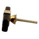 Black Resin And Brass Flat Cabinet Knob