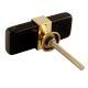 Black Resin And Brass Flat Cabinet Knob
