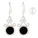 92.5 Sterling Silver Earrings Black Onyx Dangle and Drop Earrings