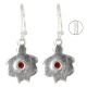 92.5 Sterling Silver Earrings Red Jasper Studded Fancy Earrings