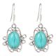 92.5 Sterling Silver Earrings Turquoise Dangle Earrings