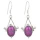 92.5 Sterling Silver Earrings Purple Turquoise Drop Earrings