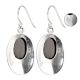 92.5 Sterling Silver Earrings With Garnet Gemstone Drop And Dangly Design