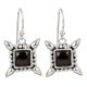 92.5 Sterling Silver Earrings Starry Square Zirconia Dangle Earrings