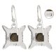 92.5 Sterling Silver Earrings Starry Square Zirconia Dangle Earrings