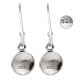 92.5 Sterling Silver Earrings with Engraved Circle Pendent Drop Earrings