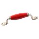 Red Small Ceramic Silver Door Handles