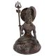 Sitting Brass Statue of Lord Shiva and Trishul