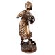Brass English Statue Young Girl With Flower Basket