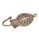 Golden Tribal Wall Hook Engraved Border Leaf Design With Patina