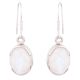 92.5 Sterling Silver Earrings Oval White Quartz Everyday Hook Earrings
