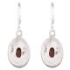 92.5 Sterling Silver Earrings Big Brown Sunstone Wire Hook Earrings