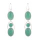 92.5 Sterling Silver Earrings Green Onyx Dangle Drop Earrings