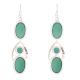 92.5 Sterling Silver Earrings Green Onyx Dangle Drop Earrings