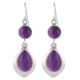 92.5 Sterling Silver Earrings Amethyst Crystal Drop Earrings