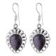 92.5 Sterling Silver Earrings Black Sun Stone Drop Hook Earring