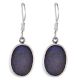 92.5 Sterling Silver Earrings Designer Oval Lapis Lazuli Hook Earrings