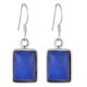 92.5 Sterling Silver Earrings Square Lapis Lazuli Hook Earrings