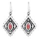 92.5 Sterling Silver Earrings Natural Kite Red Tourmaline Earrings