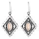 92.5 Sterling Silver Earrings Citrine Engraved  Kite Earrings
