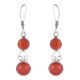 92.5 Sterling Silver Earrings Red Onyx Dangle Earrings