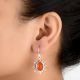 92.5 Sterling Silver Earrings Starry Carnelian Hook Earrings