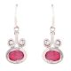92.5 Sterling Silver Earrings Spinel Engraved Horned Hook Earrings