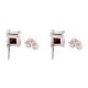 92.5 Sterling Silver Earrings Red Garnet Raindrop Studded Earrings