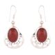 92.5 Sterling Silver Earrings  Carnelien Oval  Daily Wear Fancy Earrings