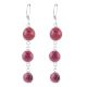 92.5 Sterling Silver Earrings  Pink Tourmaline Dangle Earrings