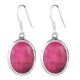 92.5 Sterling Silver Earrings Pink Tourmaline Hook Earrings