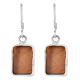 92.5  Sterling Silver Earrings Square Tigers Eye Natural Stone Earrings