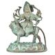 Brass Goddess Durga Statue Sitting On Tiger With Patina Finish