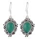 92.5 Sterling Silver Earrings Elegant Opal Green Jade  Earrings