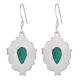 92.5 Sterling Silver Earrings Elegant Opal Green Jade  Earrings