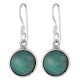 Round Malachite 92.5 Sterling Silver Earrings