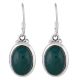 92.5 Sterling Silver Earrings Green Agate Wire Hook Earring Drops