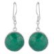 92.5 Sterling Silver Earrings Green Onyx Faceted Drop Earrings