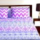 Bombay Dyeing Lavender Blue Abstract 120 TC Cotton Double 1 Bedsheet With 2 Pillow Covers