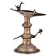 Traditional Brass Oil lamp Peacock Deepak Diya Stand Showpiece