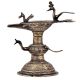 Handcrafted Ritual Brass Oil Lamp Diya StandÂ With Several  Peacock Figurines