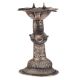 Dhokra Brass Oil Lamp With Stand Tribal Peacock Carving