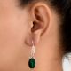 92.5 Sterling Silver Earrings  Green Malachite Drop Earrings
