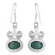 92.5 Sterling Silver Earring Green Jade Wire Hook Earrings