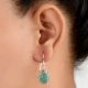 92.5 Sterling Silver Earrings Starry Chrysoprase Hook Earrings