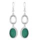 Long 92.5 Sterling silver Earrings Green Onyx Drop Earrings