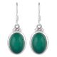92.5 Sterling silver Earring Green Onyx Hook Everday Earring