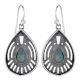 92.5 Sterling Silver Earrings Green Malachite Big Tear Drop Earings