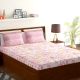 Bombay Dyeing Pink And White Abstract 120 TC Cotton Double 1 Bedsheet With 2 Pillow Covers