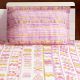 Bombay Dyeing Pink And White Abstract 120 TC Cotton Double 1 Bedsheet With 2 Pillow Covers